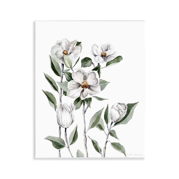 Stupell Industries Delicate Magnolia Sprigs Floral Painting Unframed Art Print Wall Art, 11 x 14