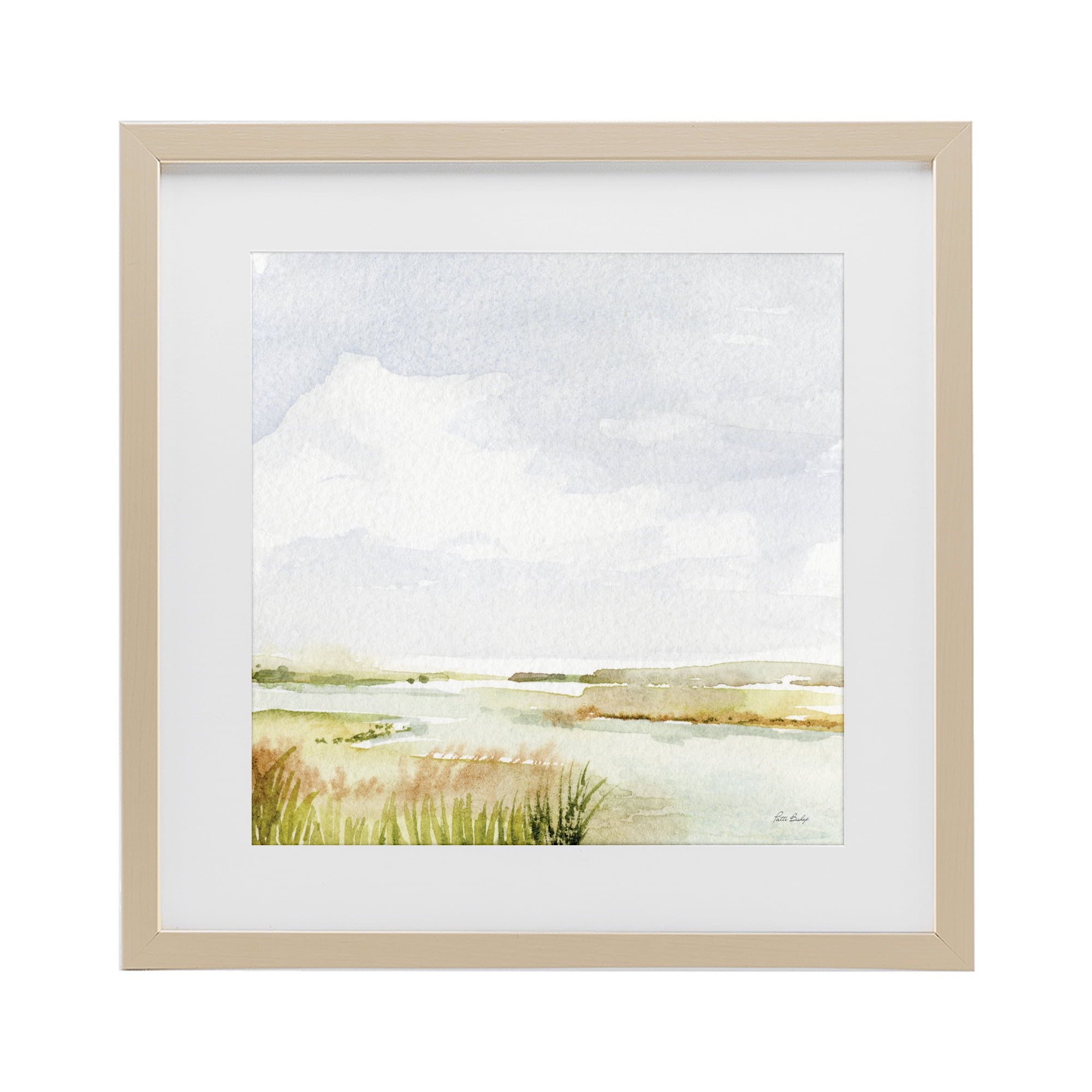 Stupell Industries Delicate Marsh Painting Birch Framed Print Under Glass, design by Patti Bishop