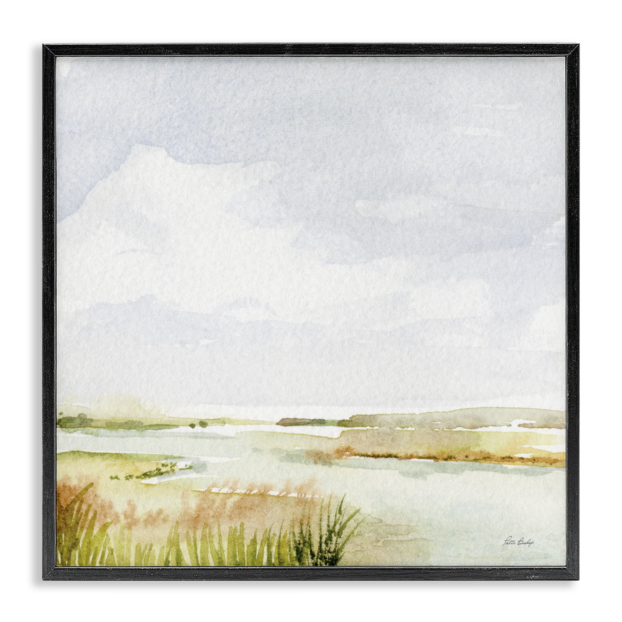 Stupell Industries Delicate Marsh Painting Black Framed Giclee Art, design by Patti Bishop