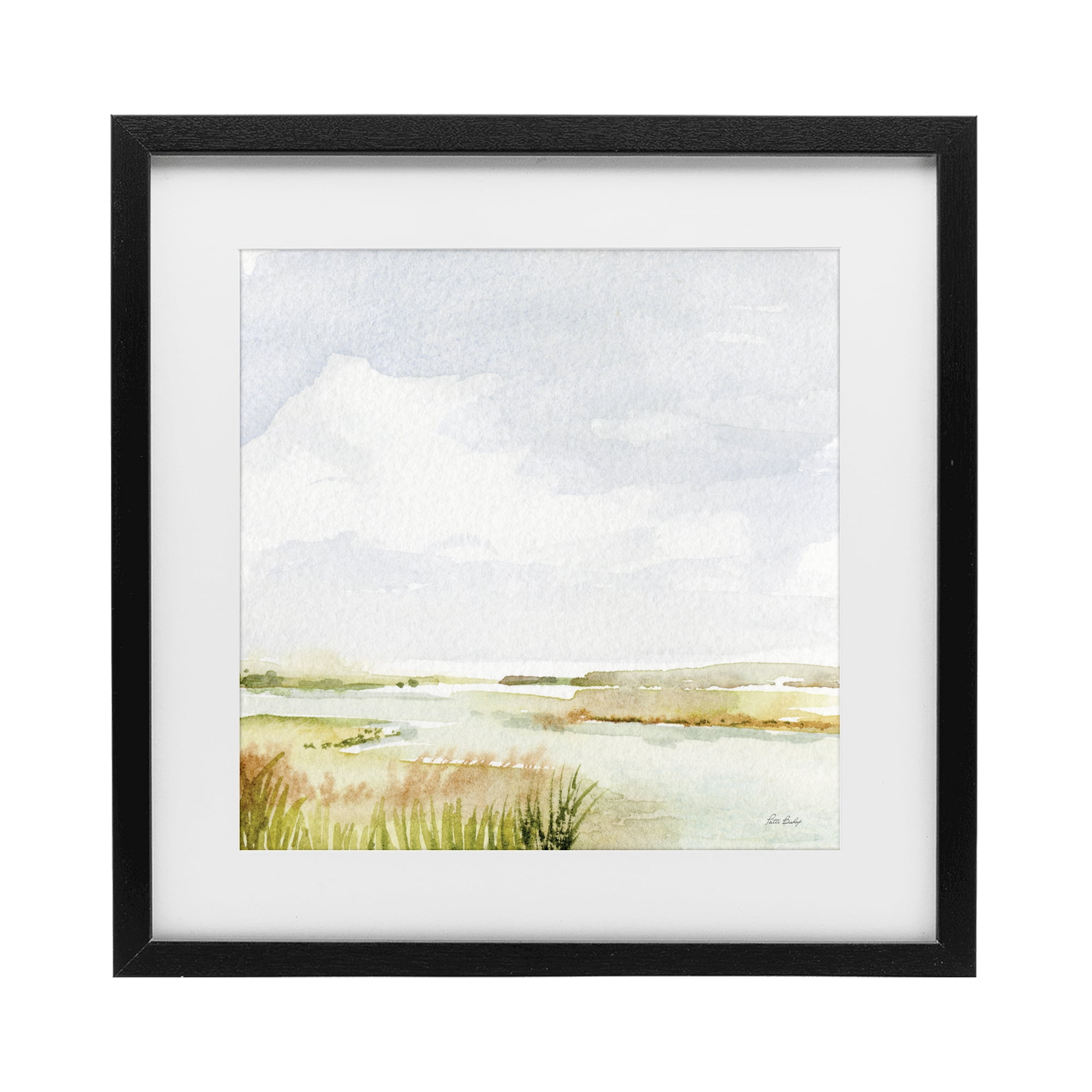Stupell Industries Delicate Marsh Painting Black Framed Print Under Glass, design by Patti Bishop