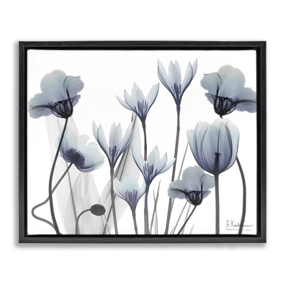 Stupell Industries Delicate Mixed Chic Blooms Floral Photography Black Floater Framed Canvas Art Print Wall Art, 21 x 17