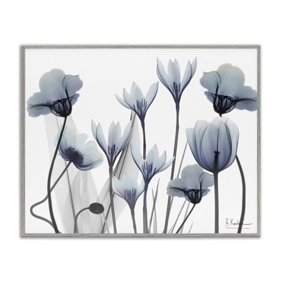 Stupell Industries Delicate Mixed Chic Blooms Floral Photography Gray Framed Art Print Wall Art, 20 x 16