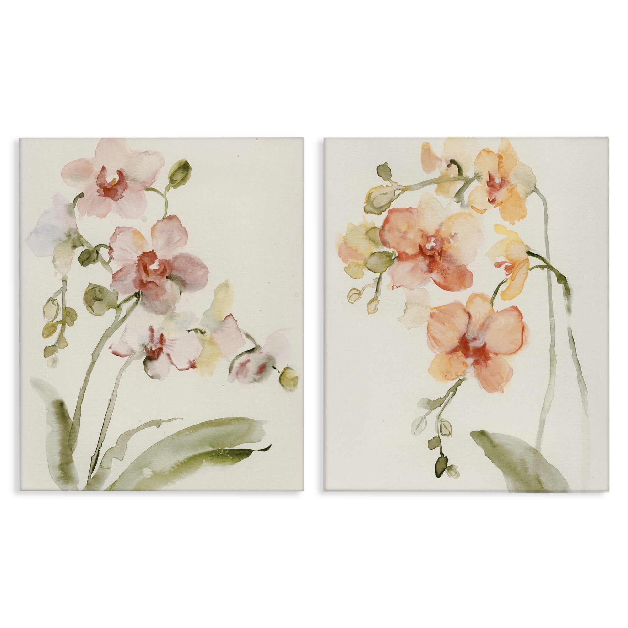 Stupell Industries Delicate Orchids in Bloom 2 Piece Canvas Wall Art Set, design by Victoria Barnes
