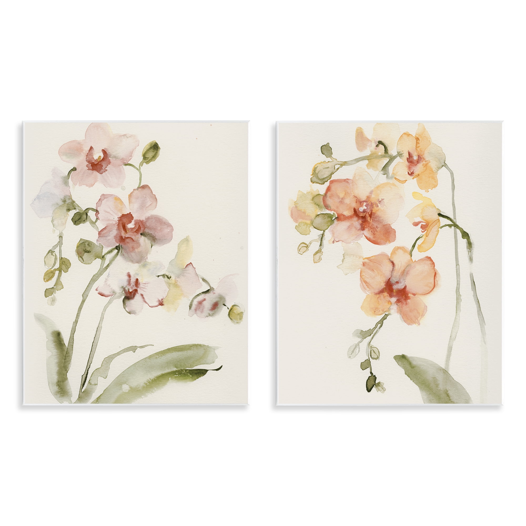Stupell Industries Delicate Orchids in Bloom 2 Piece Wall Plaque Art Set, design by Victoria Barnes