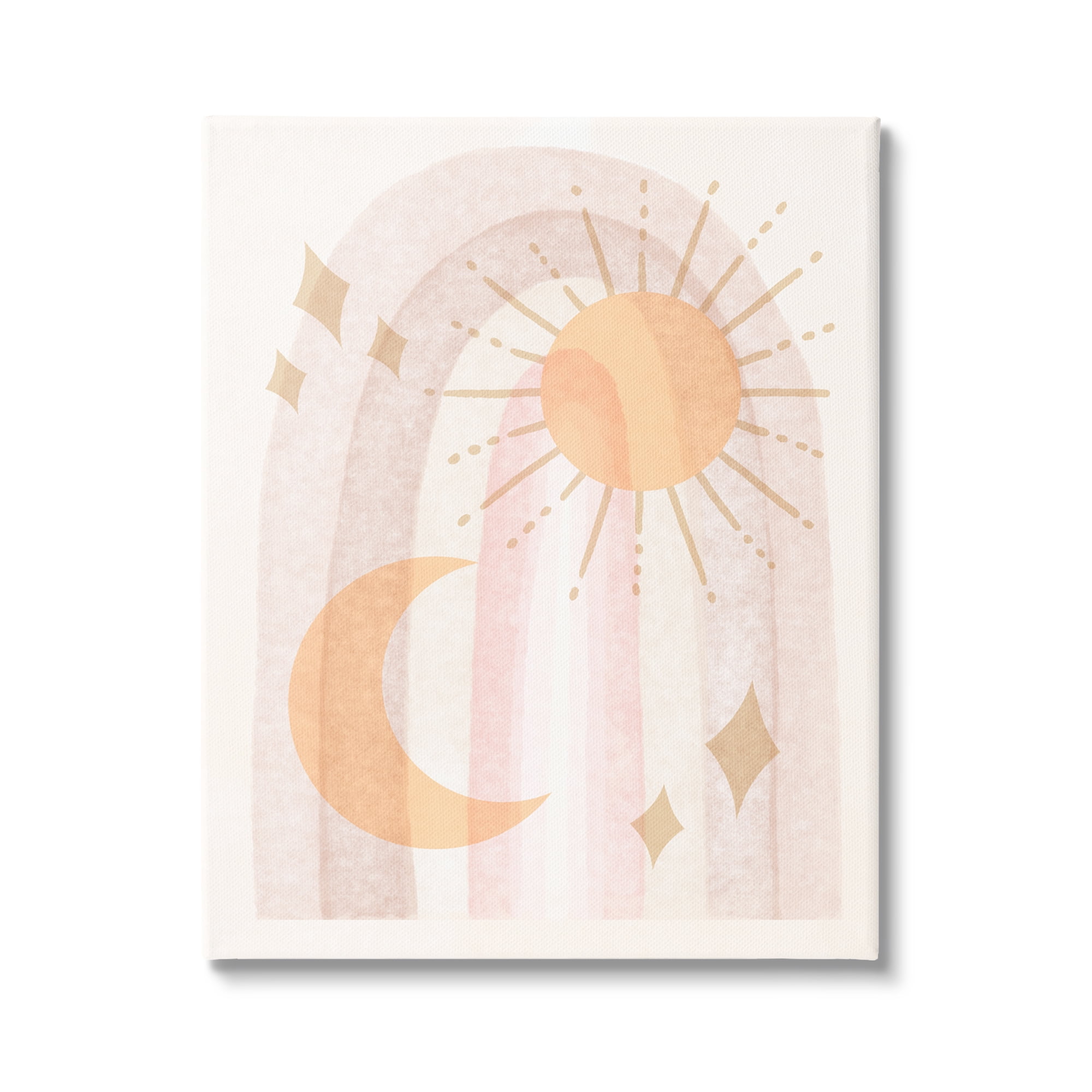 Stupell Industries Delicate Pastel Astral Sun Moon Stars Pattern, 36 x 48, Design by Daphne Polselli