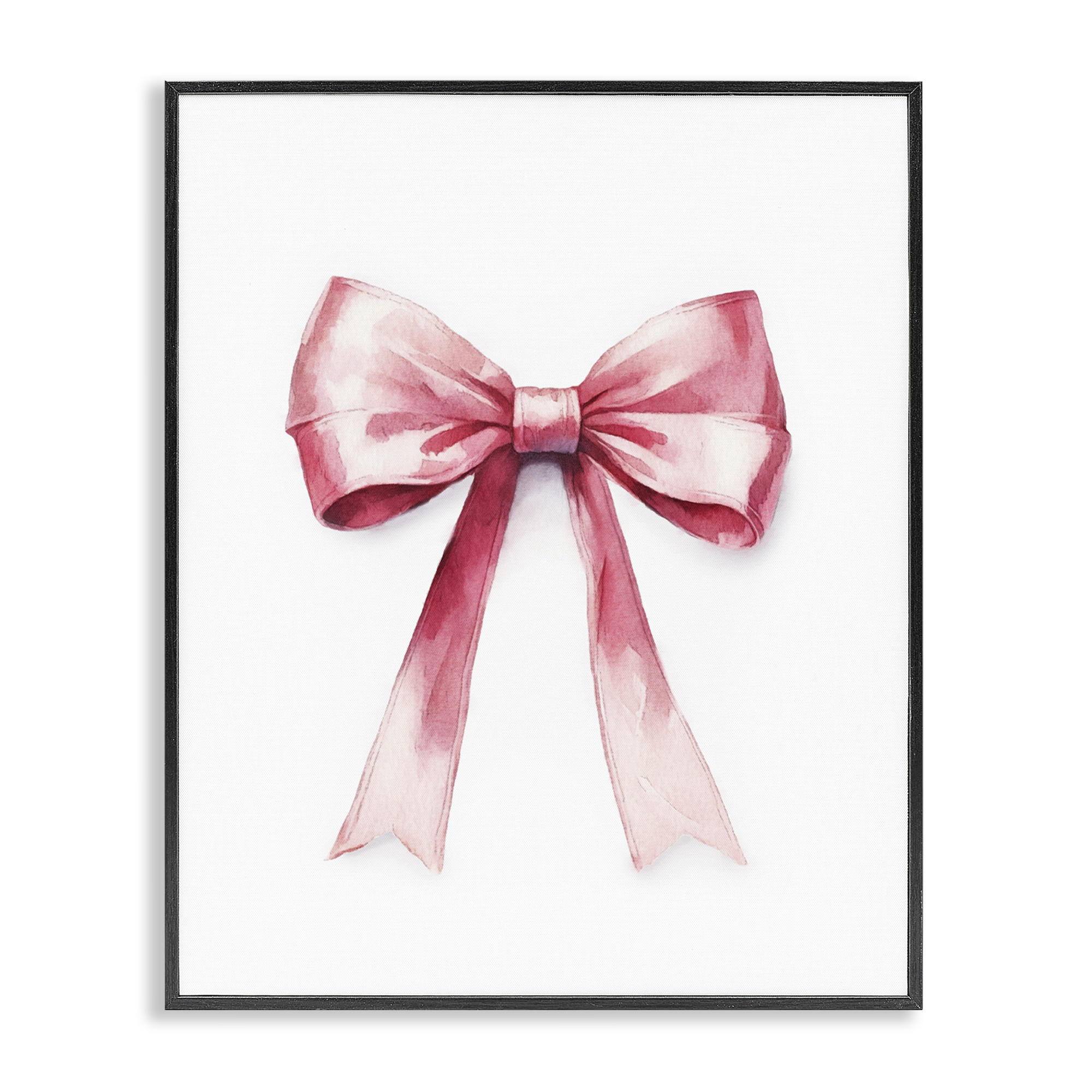 Stupell Industries Delicate Pink Bow Fashion Painting Black Framed Art Print Wall Art, 11 x 14