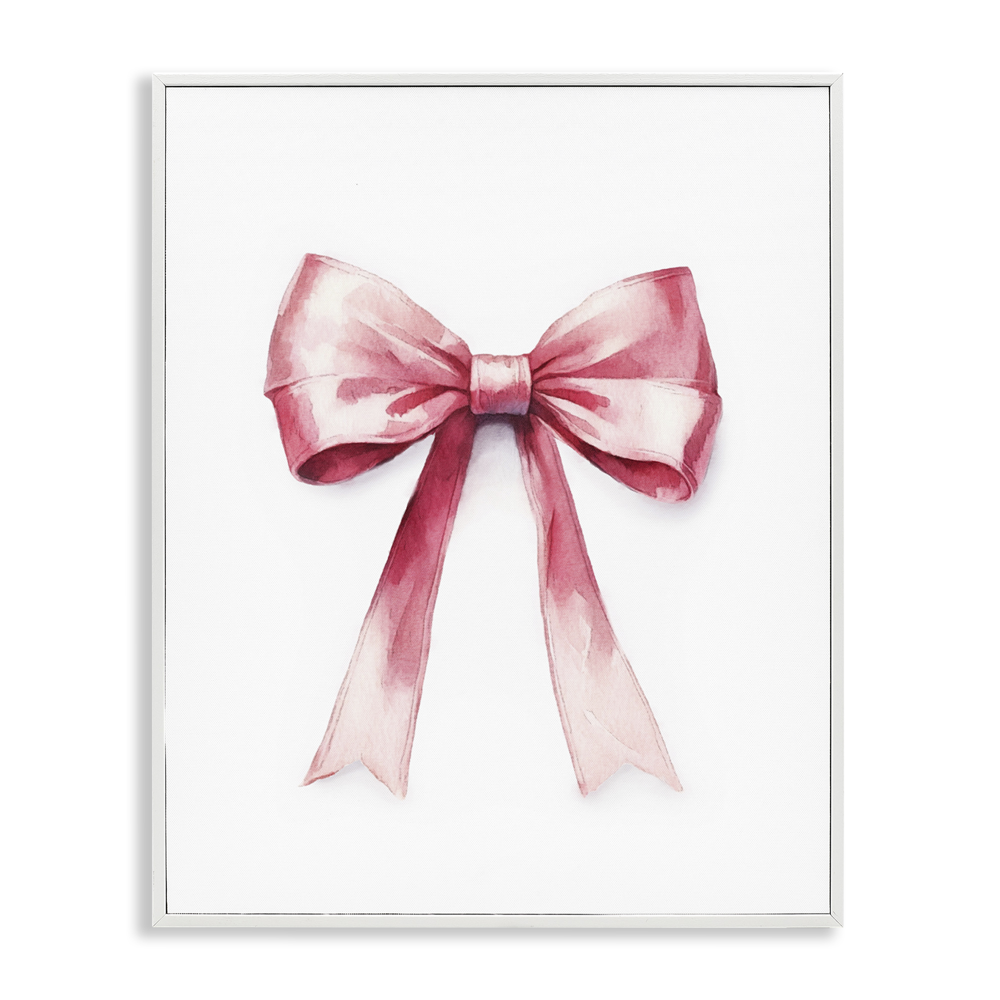 Stupell Industries Delicate Pink Bow Fashion Painting White Framed Art Print Wall Art, 24 x 30