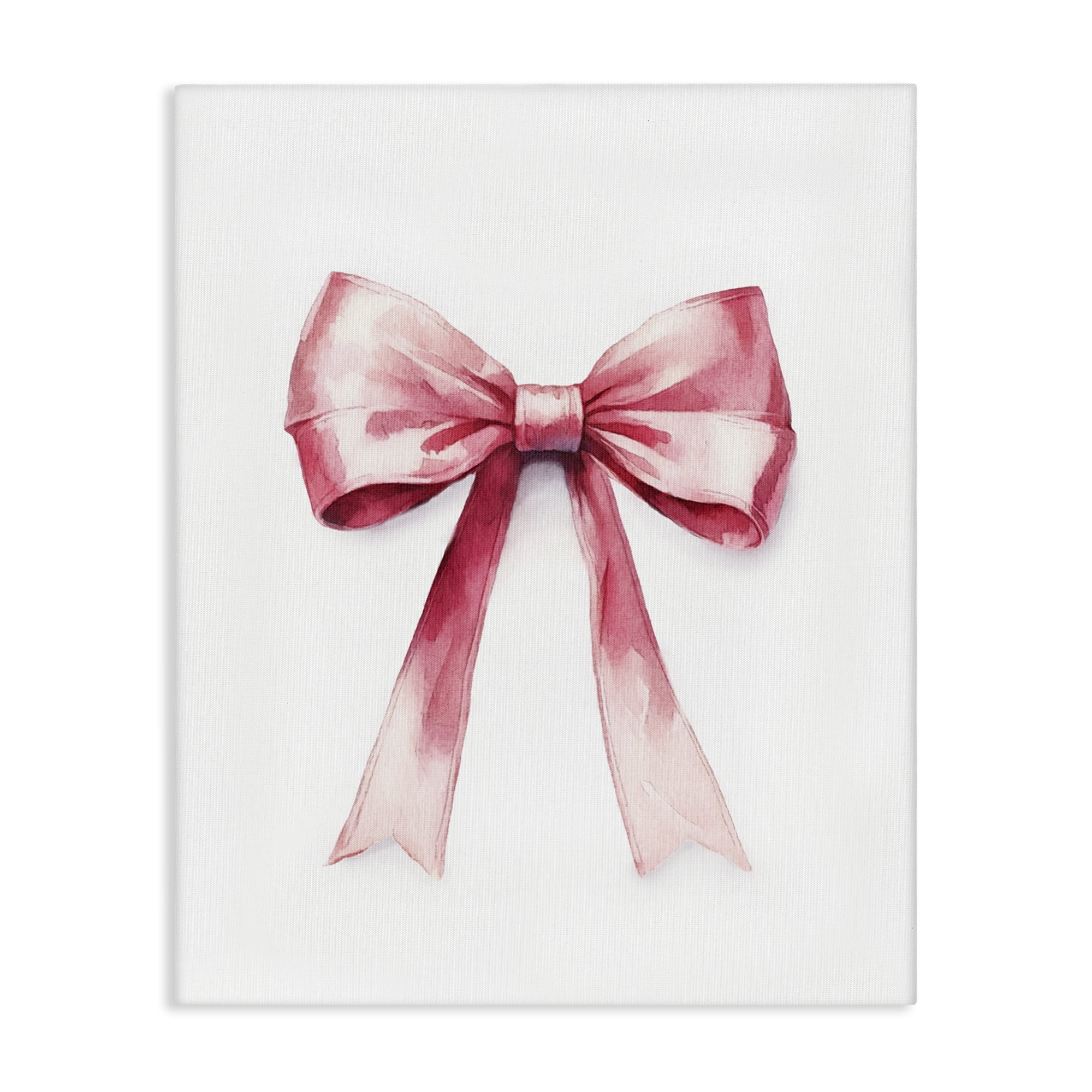 Stupell Industries Delicate Pink Bow Fashion Painting Wrapped Canvas Art Print Wall Art, 36 x 48