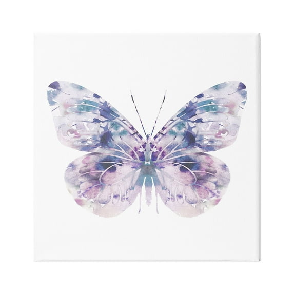 Stupell Industries Delicate Purple Butterfly Wings Pebbled Watercolor Effect Canvas Wall Art, 17 x 17, Design by Leah Straatsma