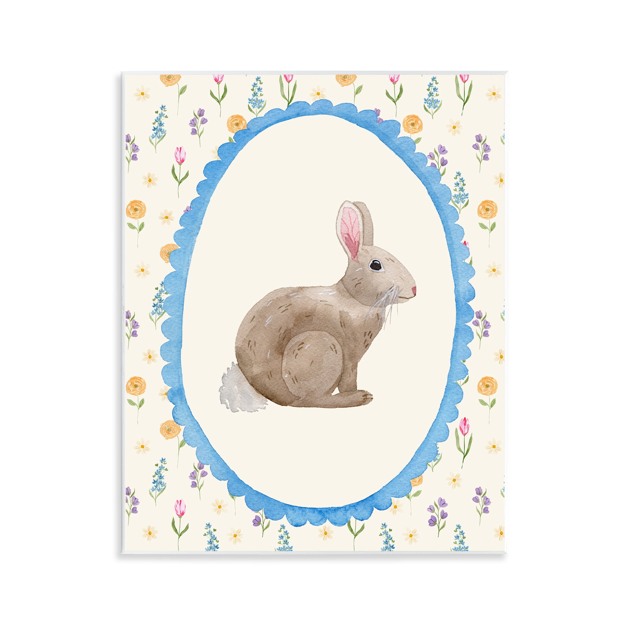 Stupell Industries Delicate Spring Bunny Florals Wall Plaque Art, design by Nina Jacobs