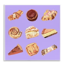 Stupell Industries Delicious Pastries on Purple Food & Beverage Painting Unframed Art Print Wall Art, 12 x 12