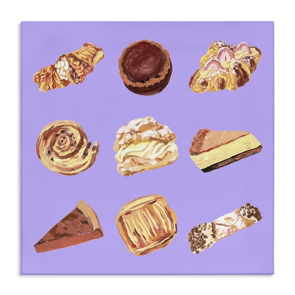 Stupell Industries Contemporary Delicious Pastries on Purple Canvas Art, 17 x 17, by Melissa Wang