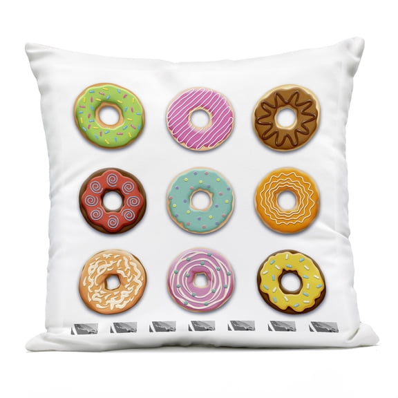 Stupell Industries Delicious Various Donuts Design by Marcus Prime Outdoor Printed Pillow