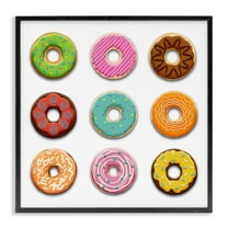Stupell Industries Delicious Various Donuts Food & Beverage Painting Black Framed Art Print Wall Art, 12 x 12