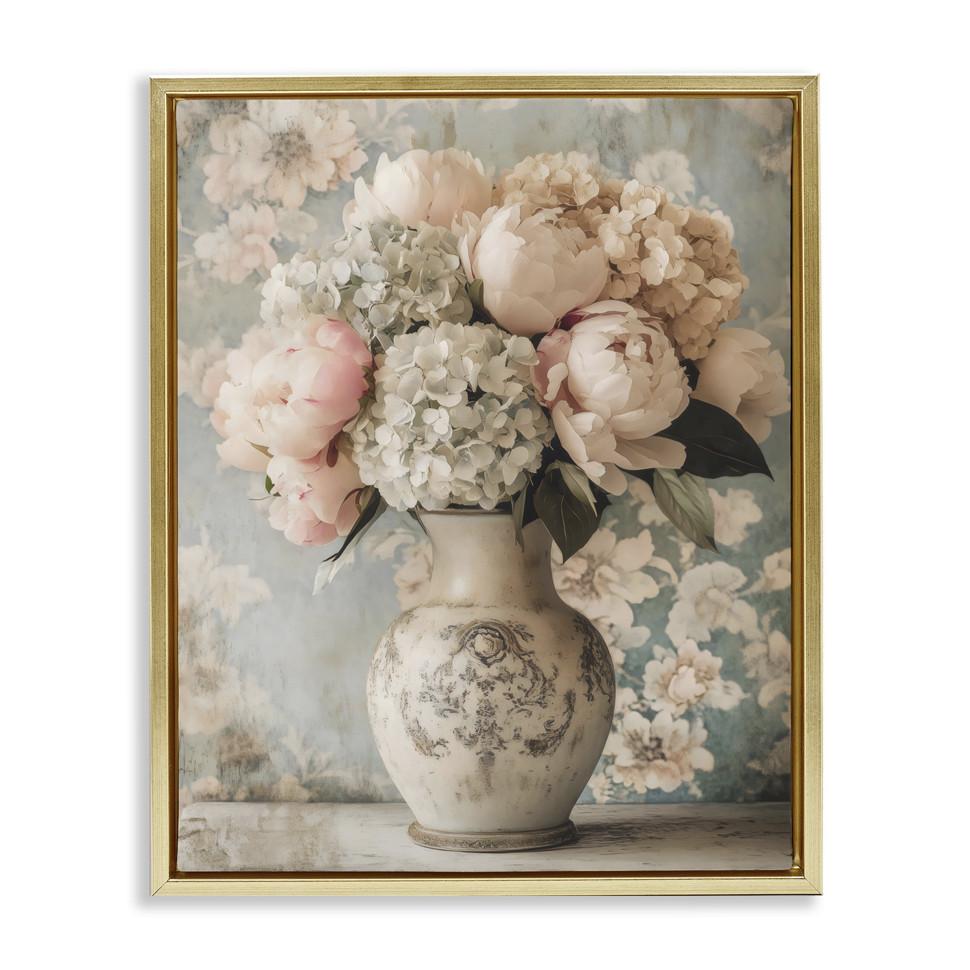Stupell Industries Delightful Arrangement of Flowers Gold Framed Floater Canvas Wall Art, design by Creative Studio