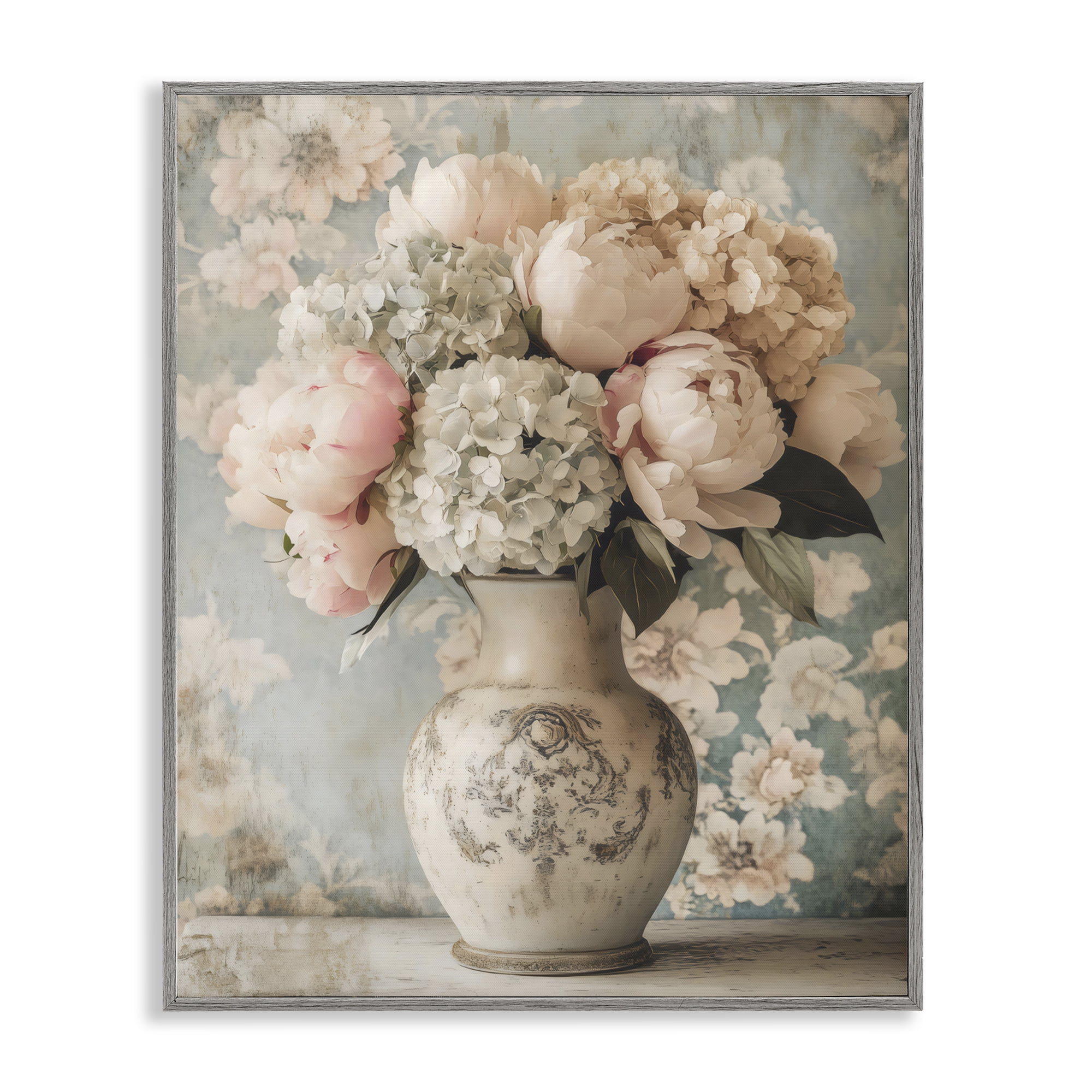 Stupell Industries Delightful Arrangement of Flowers Gray Framed Giclee Art, design by Creative Studio