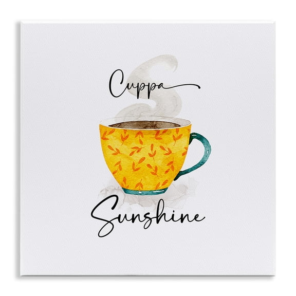 Stupell Industries Delightful Cuppa Sunshine Quotes and Sayings Painting Unframed Art Print Wall Art, 12 x 12