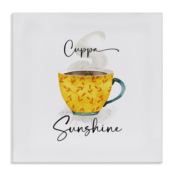 Stupell Industries Delightful Cuppa Sunshine Quotes and Sayings Painting Wrapped Canvas Canvas Art Print Wall Art, 24 x 24