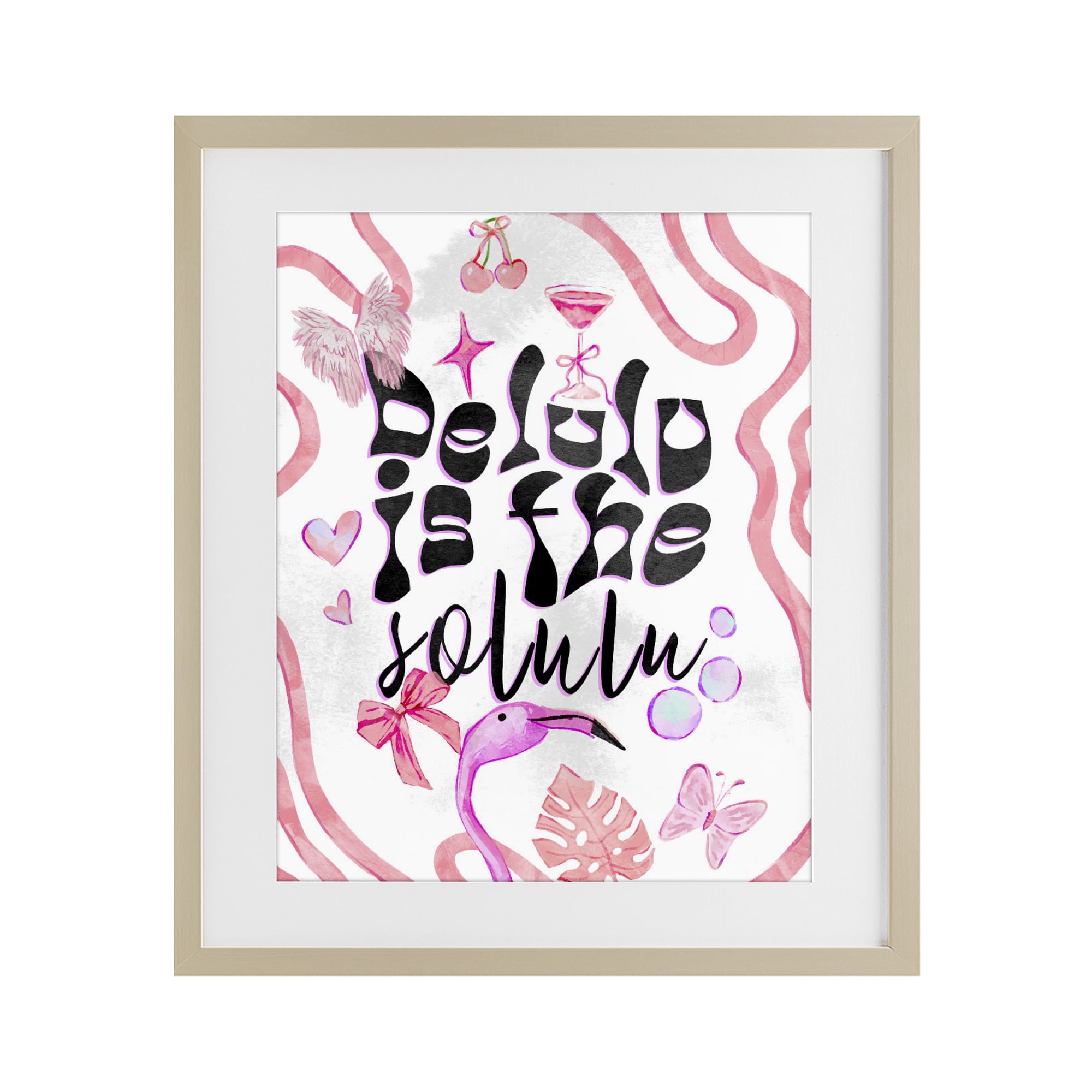 Stupell Industries Delulu Is The Solulu Birch Framed Print Under Glass, design by Ziwei Li