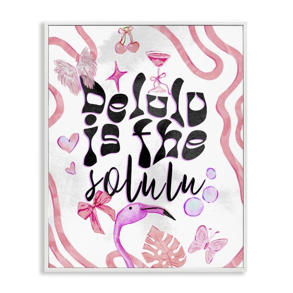 Stupell Industries Eclectic Delulu Is The Solulu White Framed Giclee Art, 24 x 30, by Ziwei Li