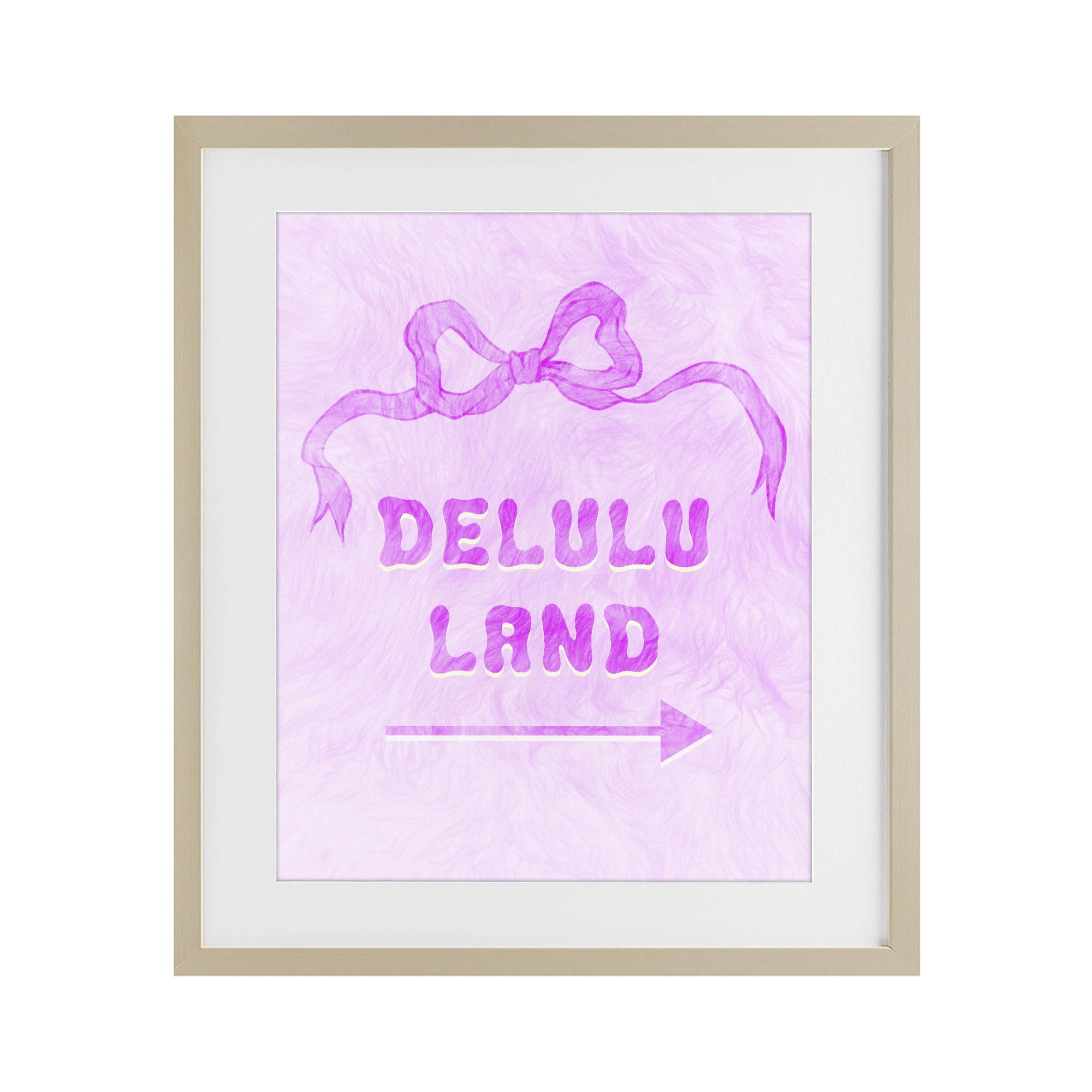 Stupell Industries Delulu Land Feminine Ribbon Birch Framed Print Under Glass, design by Ziwei Li