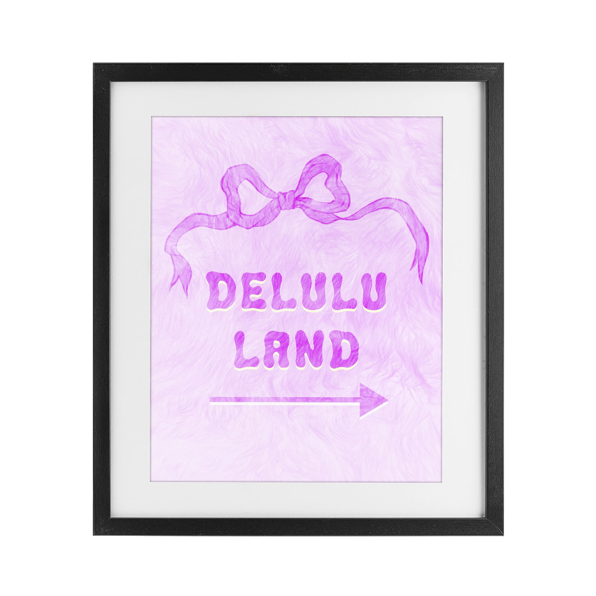 Stupell Industries Delulu Land Feminine Ribbon Black Framed Print Under Glass, design by Ziwei Li