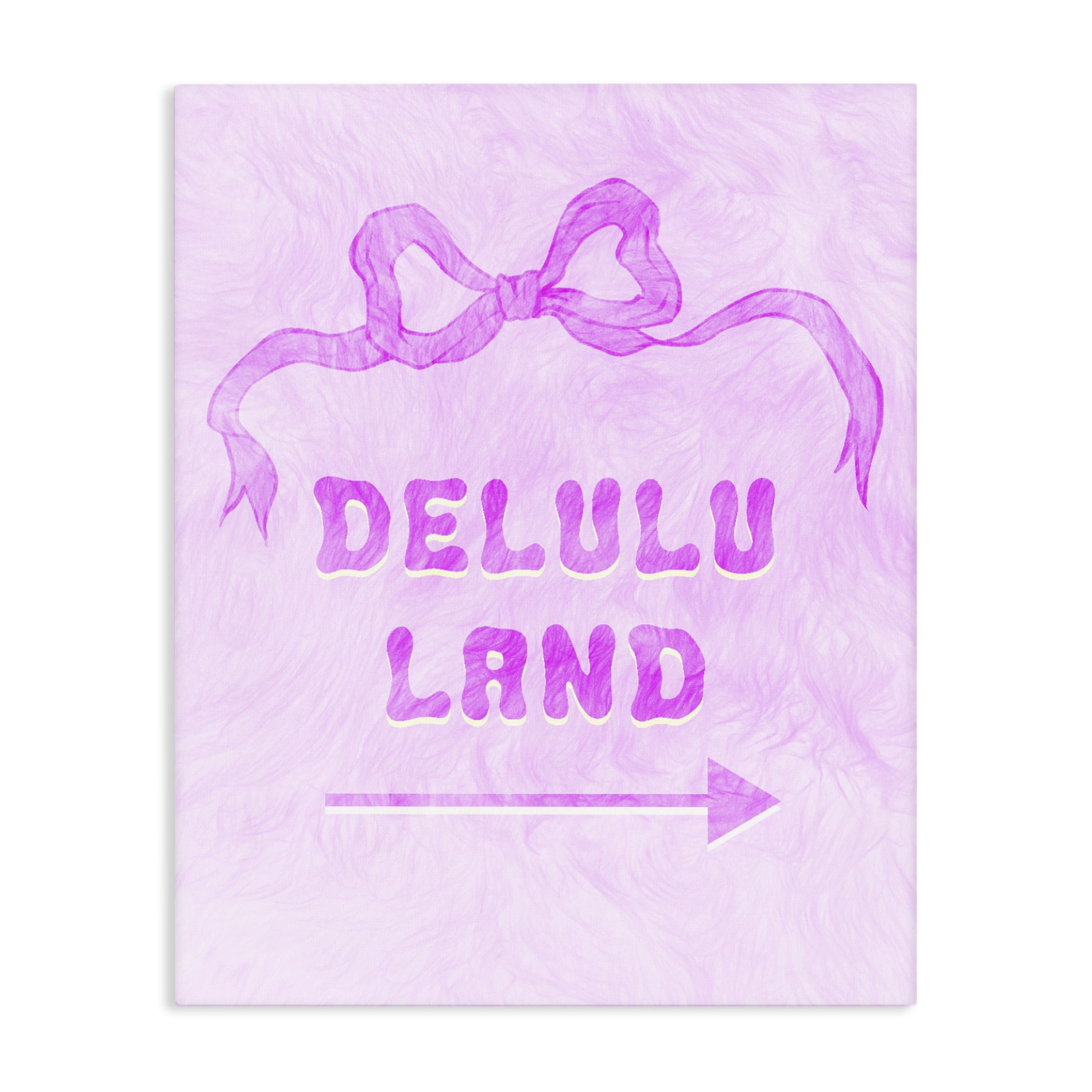 Stupell Industries Delulu Land Feminine Ribbon Canvas Wall Art, design by Ziwei Li