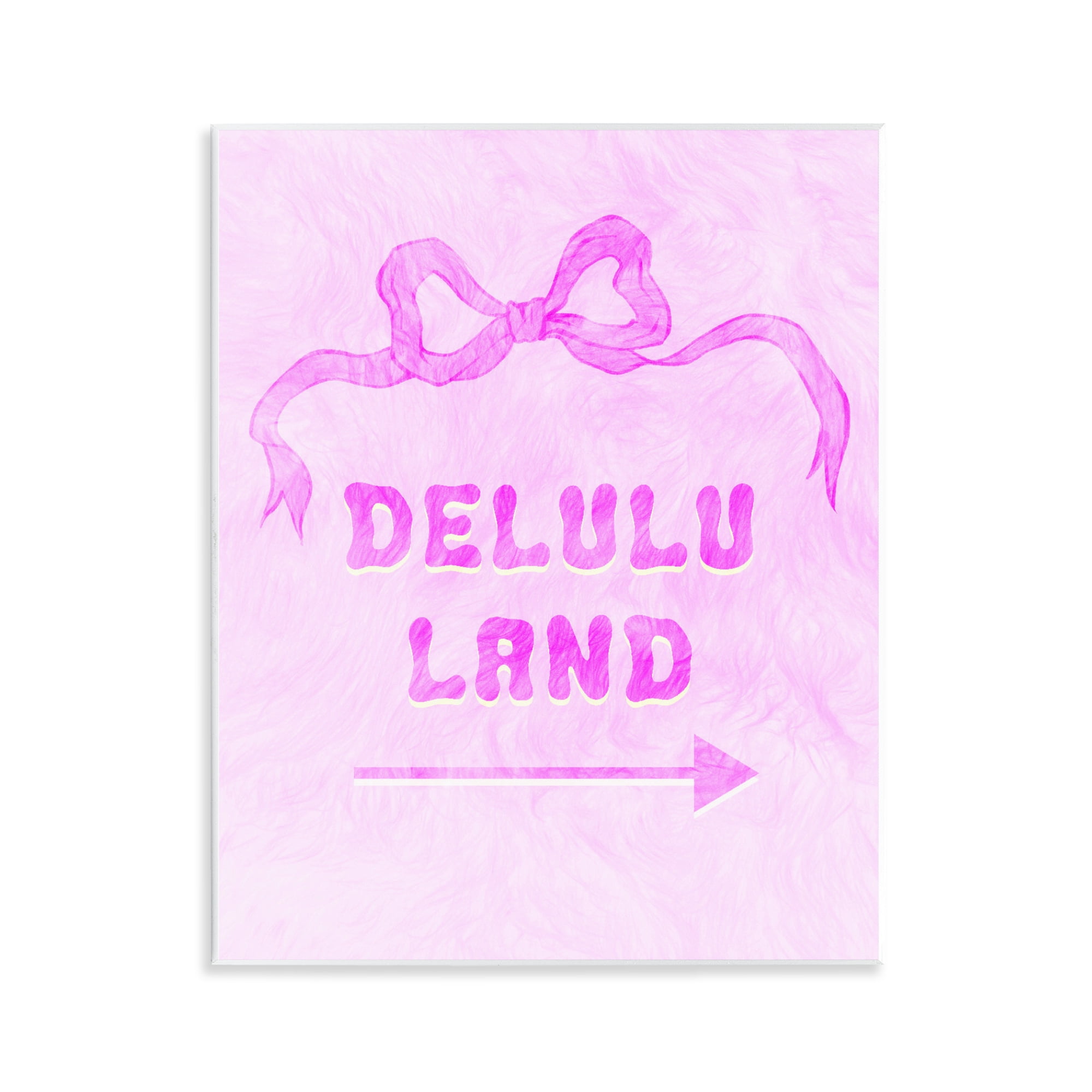 Stupell Industries Delulu Land Feminine Ribbon Wall Plaque Art, design by Ziwei Li