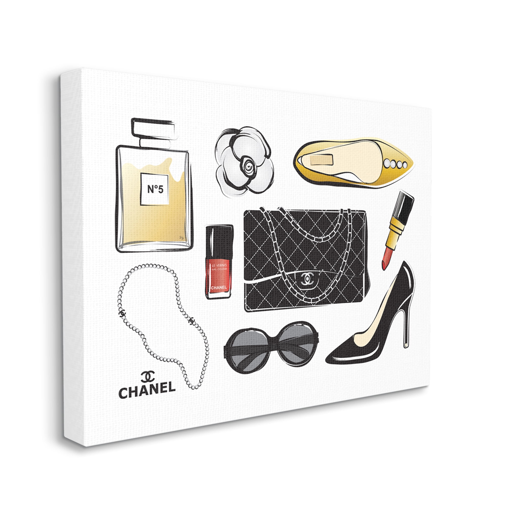 Stupell Industries Deluxe Designer Fashion Accessories Glam Style Beauty & Fashion Painting Gallery Wrapped Canvas Art Print Wall Art, 16 x 20