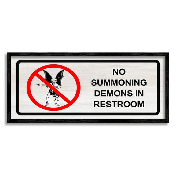 Stupell Industries Demons In Restroom Humor Graphic Art Black Framed Art Print Wall Art, Design by Lil' Rue