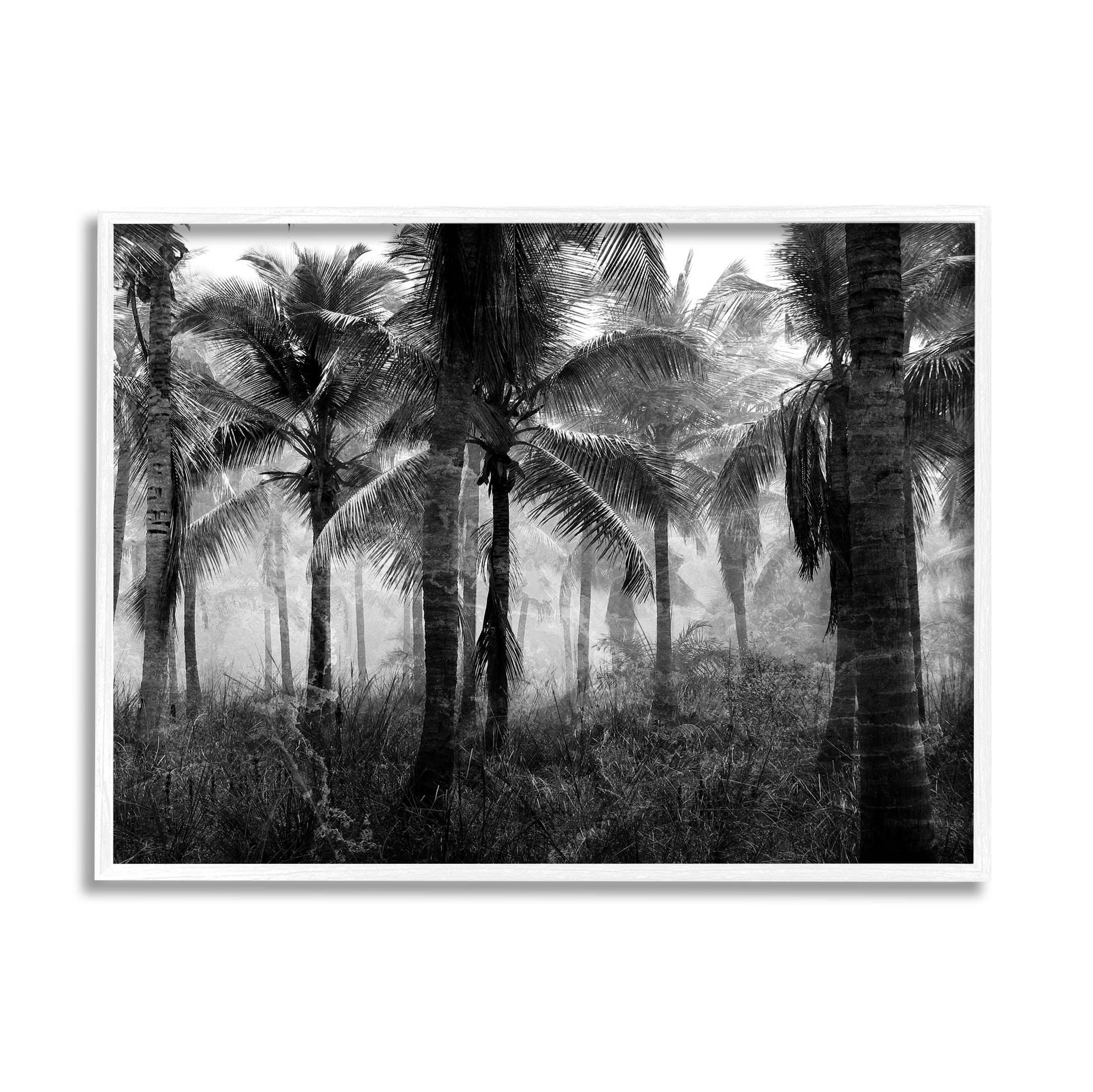 Stupell Industries Dense Tropical Palm Tree Forest Photograph White Framed Art Print Wall Art, Design by Kim Allen