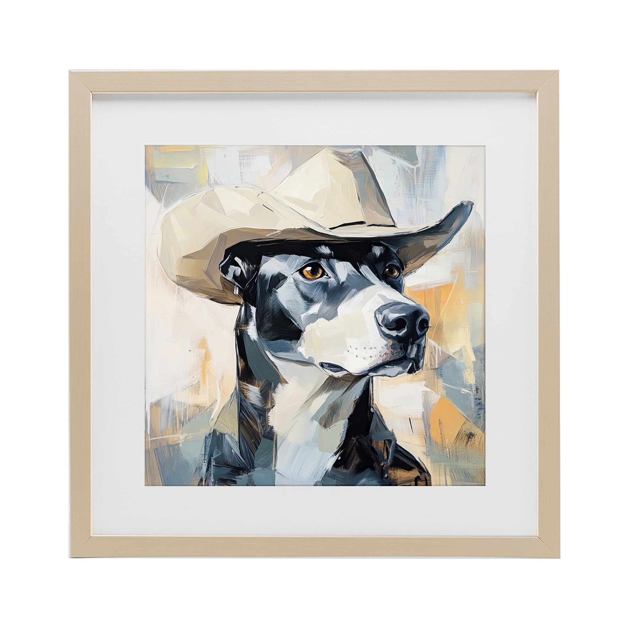 Stupell Industries Deputy Dog Cowboy Hat Birch Framed Print Under Glass, design by Tina LeCour