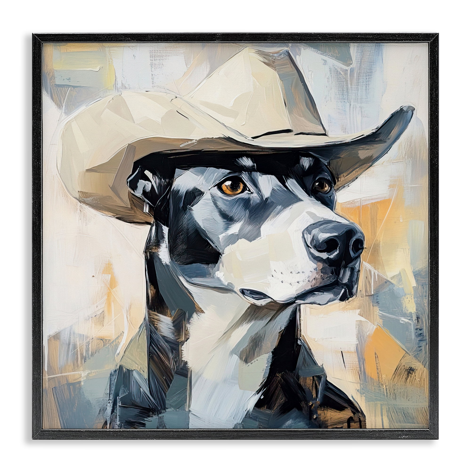 Stupell Industries Deputy Dog Cowboy Hat Black Framed Giclee Art, design by Tina LeCour