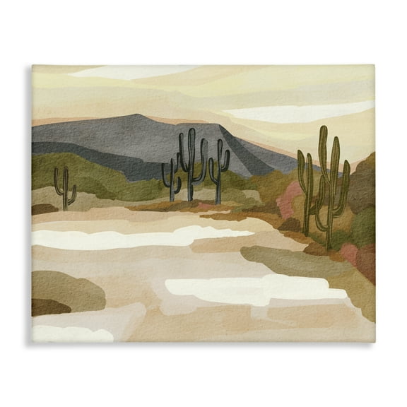 Stupell Industries Desert Cacti Canyon Scene Landscape & Nature Painting Wrapped Canvas Canvas Art Print Wall Art, 30 x 24