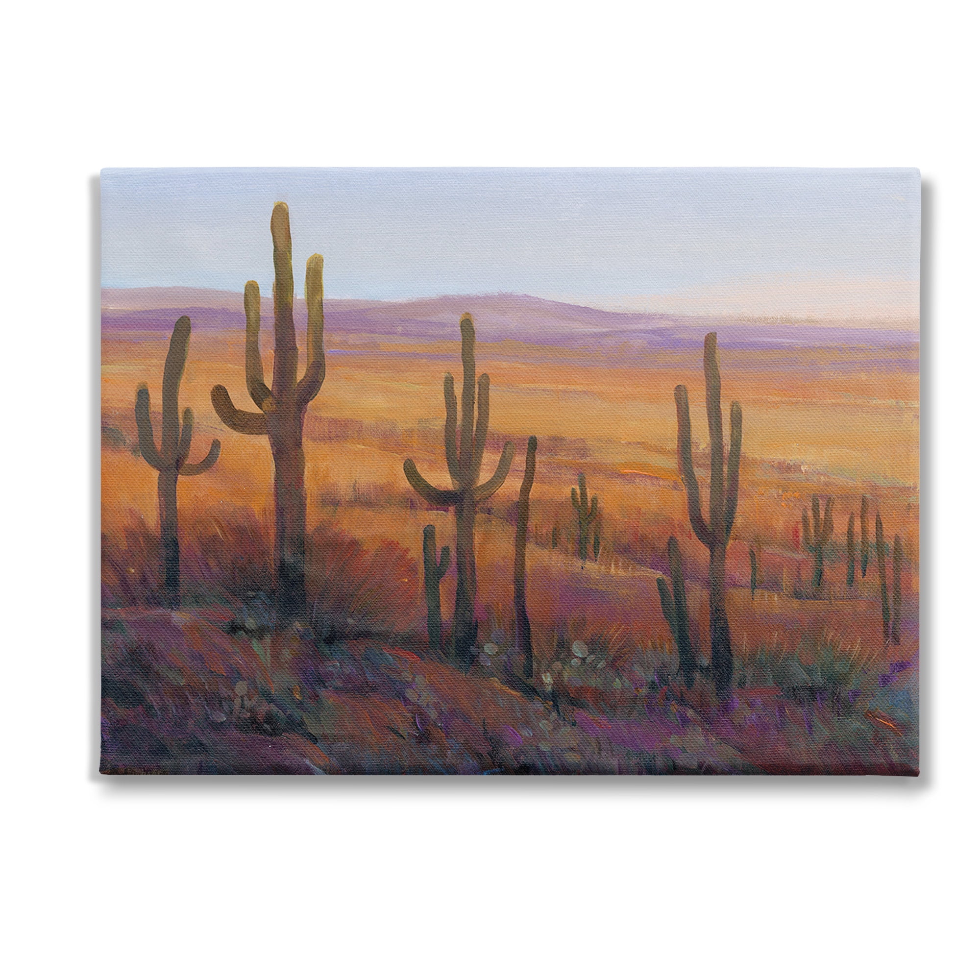 Stupell Industries Desert Cactus Plants Landscape Painting Gallery Wrapped Canvas Art Print Wall Art, 48 x 36