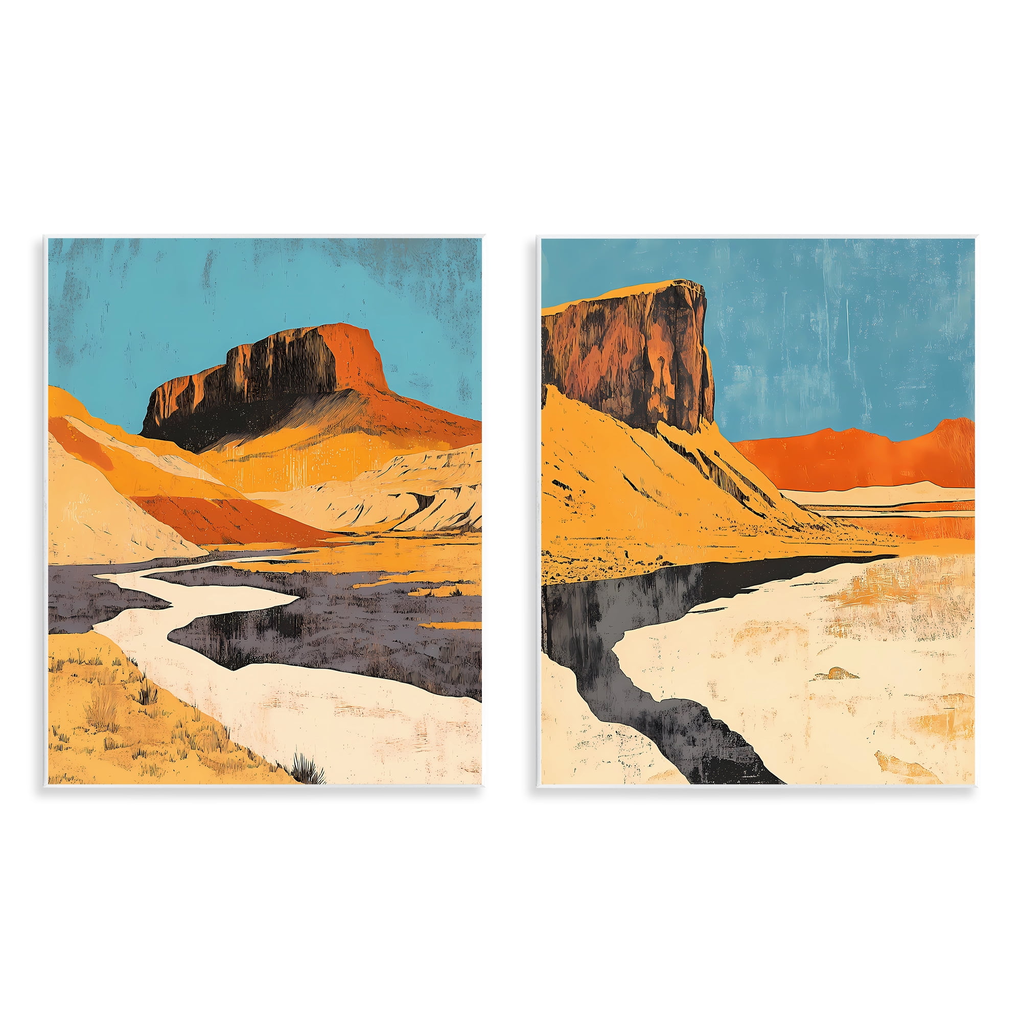 Stupell Industries Desert Canyon Pass 2 Piece Wall Plaque Art Set, design by Walker Noble