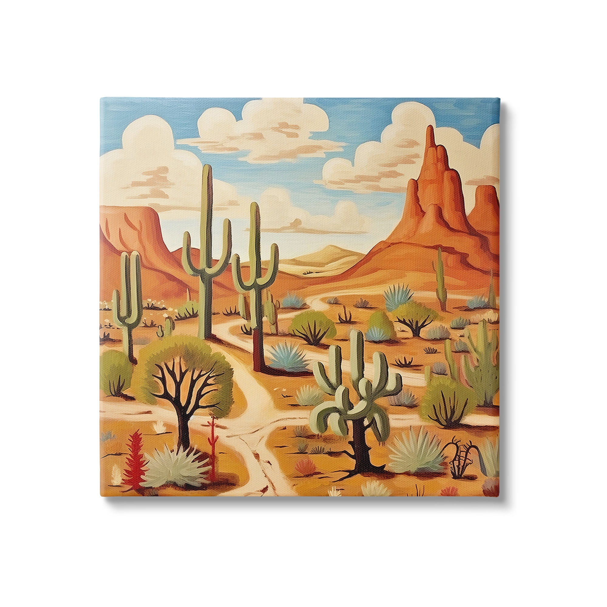 Stupell Industries Desert Canyon Path Landscape Painting Gallery Wrapped Canvas Art Print Wall Art, 30 x 30