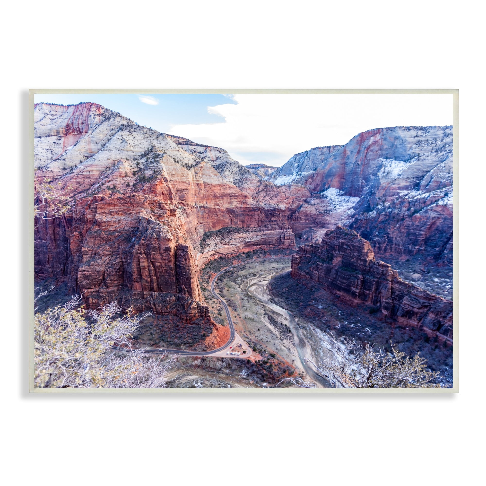 Stupell Industries Desert Canyon Road Arid Vegetation Cliffs Landscape Photograph Unframed Art Print Wall Art, Design by Steve Smith