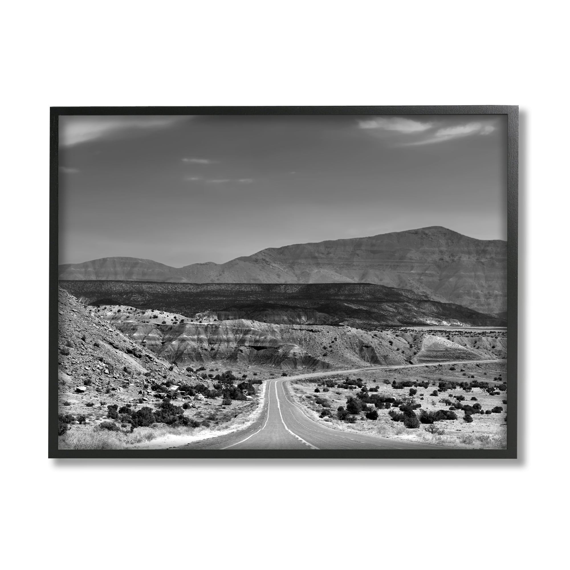 Stupell Industries Desert Canyon Road Landscape Photography Black Framed Art Print Wall Art, 14 x 11