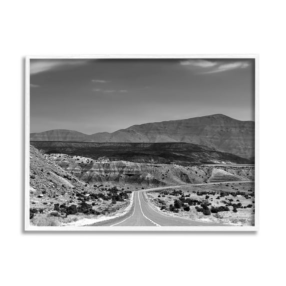 Stupell Industries Desert Canyon Road Landscape Photography White Framed Art Print Wall Art, 30 x 24