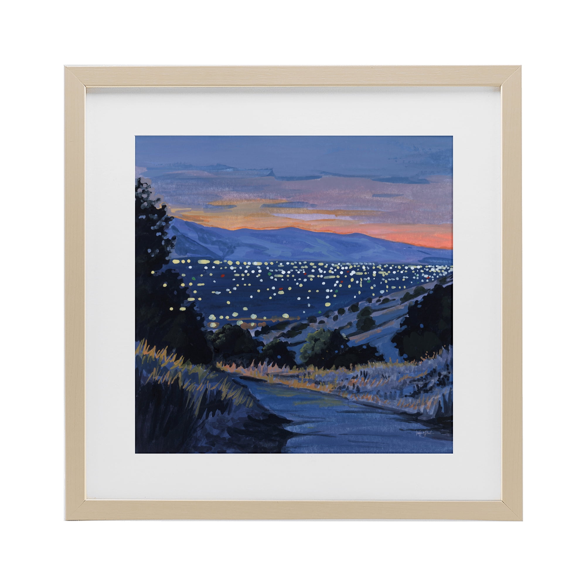 Stupell Industries Desert City Lights At Dusk Birch Framed Print Under Glass, design by Kate Jarvik Birch