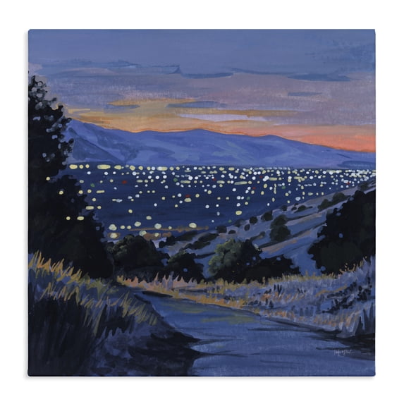 Stupell Industries Contemporary Desert City Lights At Dusk Canvas Art, 36 x 36, by Kate Jarvik Birch