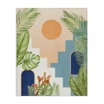 Stupell Industries Desert City with Palms Scenery Painting Gallery Wrapped Canvas Art Print Wall Art, 16 x 20