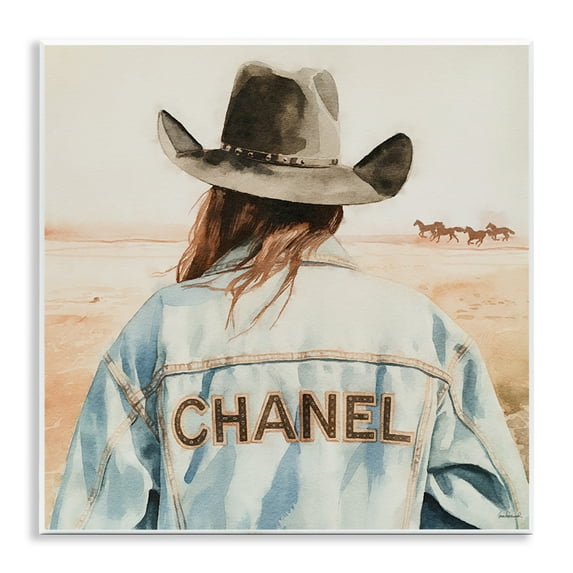 Stupell Industries Desert Cowgirl Glam Brand People Painting Unframed Art Print Wall Art, 12 x 12