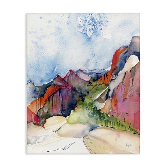 Stupell Industries Desert Days Abstraction Landscape & Nature Painting Wrapped Canvas Art Print Wall Art, 30 x 40
