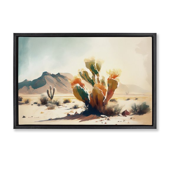 Stupell Industries Desert Dream at Sunrise Black Framed Floater Canvas Wall Art design by Titan Turner, 21 x 31