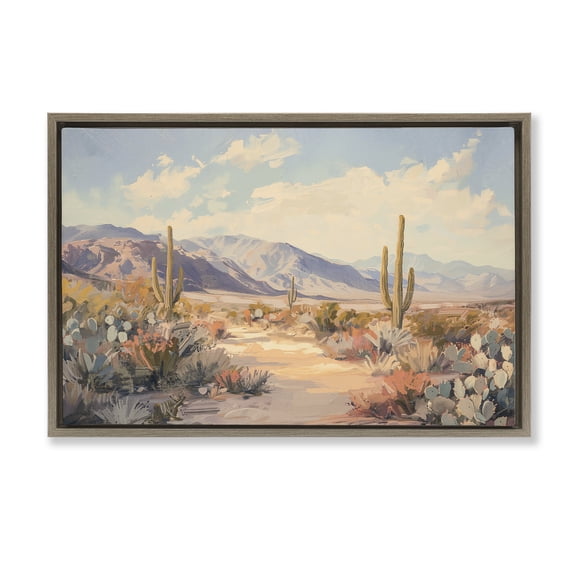 Stupell Industries Desert Dreams Winding Path Brown Framed Floater Canvas Wall Art design by Nina Blue, 21 x 31