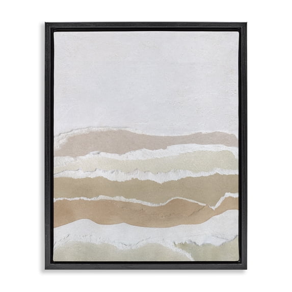 Stupell Industries Desert Dunes Abstraction Abstract Painting Black Floater Framed Canvas Art Print Wall Art, 25 x 31