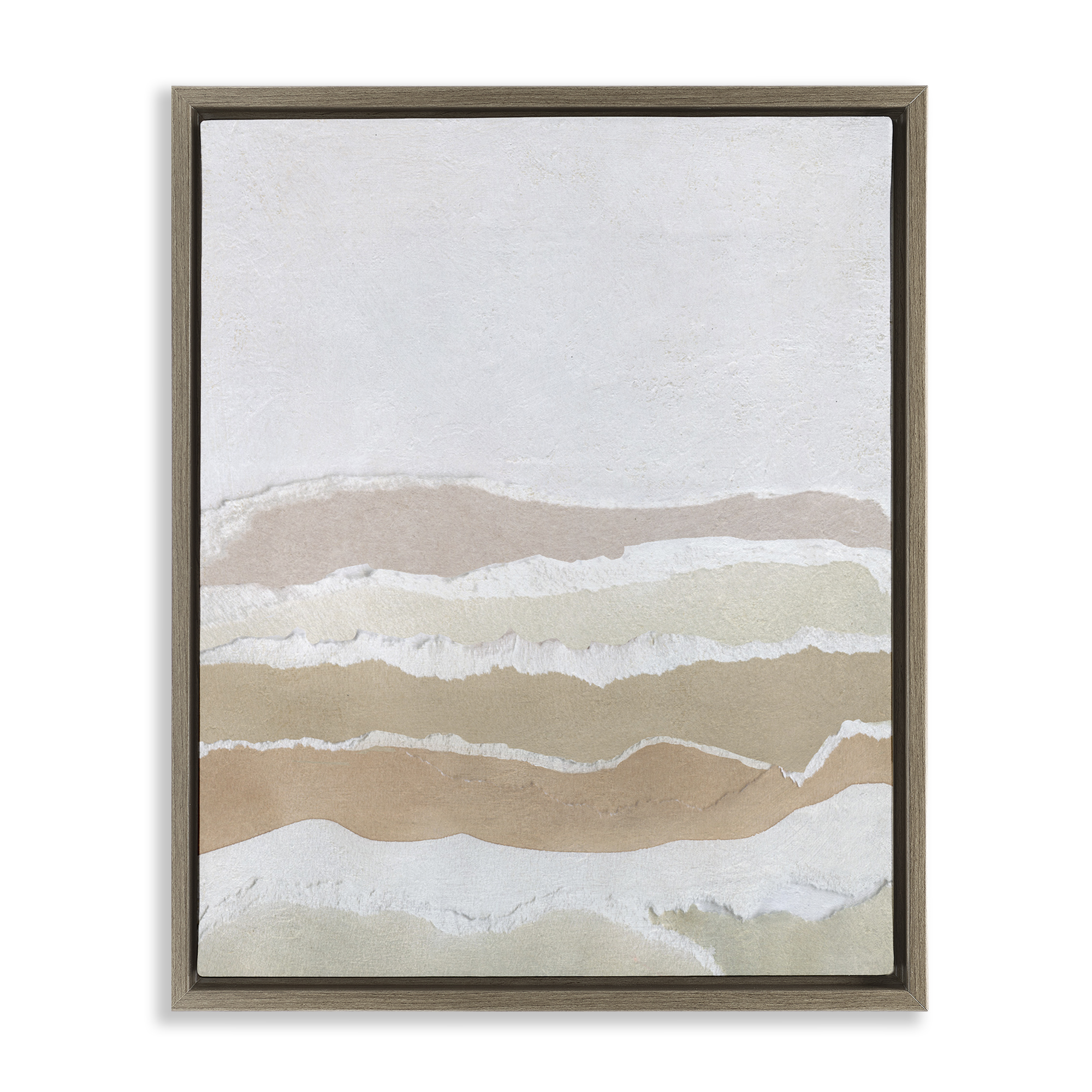 Stupell Industries Desert Dunes Abstraction Abstract Painting Brown Floater Framed Canvas Art Print Wall Art, 25 x 31