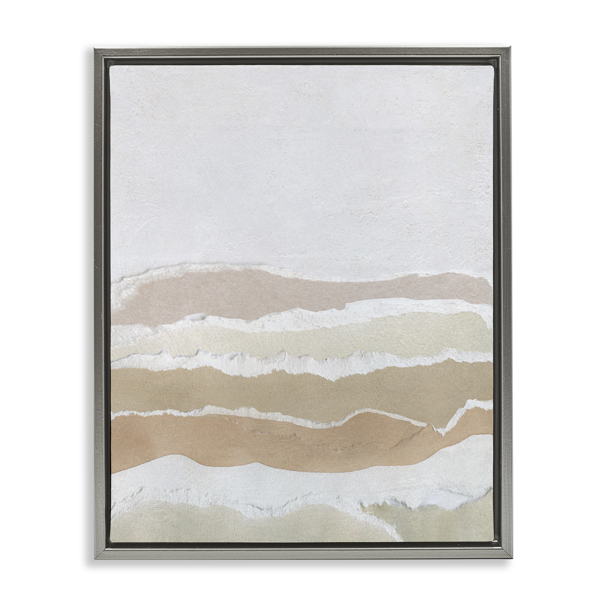 Stupell Industries Desert Dunes Abstraction Abstract Painting Gray Floater Framed Canvas Art Print Wall Art, 17 x 21